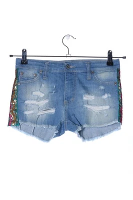 PLEASE DENIM Short moulant Dames Pantalon court T EU 32 bleu style décontracté - Photo 1/4