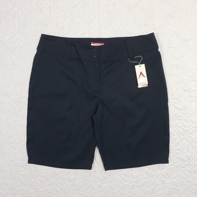 NWT Antigua Golf Shorts Womens Size 12 Black Desert Dry Wicking Performance
