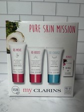My Clarins Pure Skin Mission 4-Piece Skincare Set Re-Move Re-Boost Re-Charge NEW