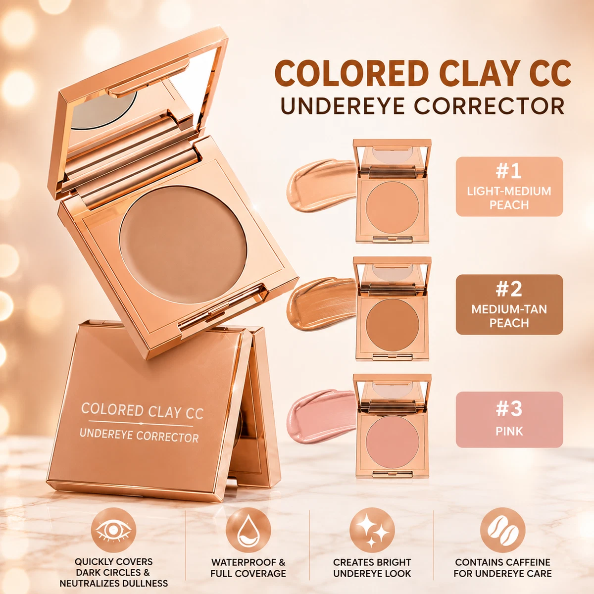 Colored Clay CC Undereye Color Corrector Under Eye Hydrating Brighten Concealer