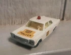 Vintage Matchbox Lesney #55/59 Ford Galaxie Police Car with Red Dome Light