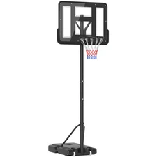 Soozier Portable Basketball Hoop, 7.6-10' Adjustable Height, Weight Base with