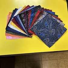 LOT OF 20 REVERSIBLE SILK MIXED PRINTED AND SOLID POCKET SQUARES BY JEATONGE