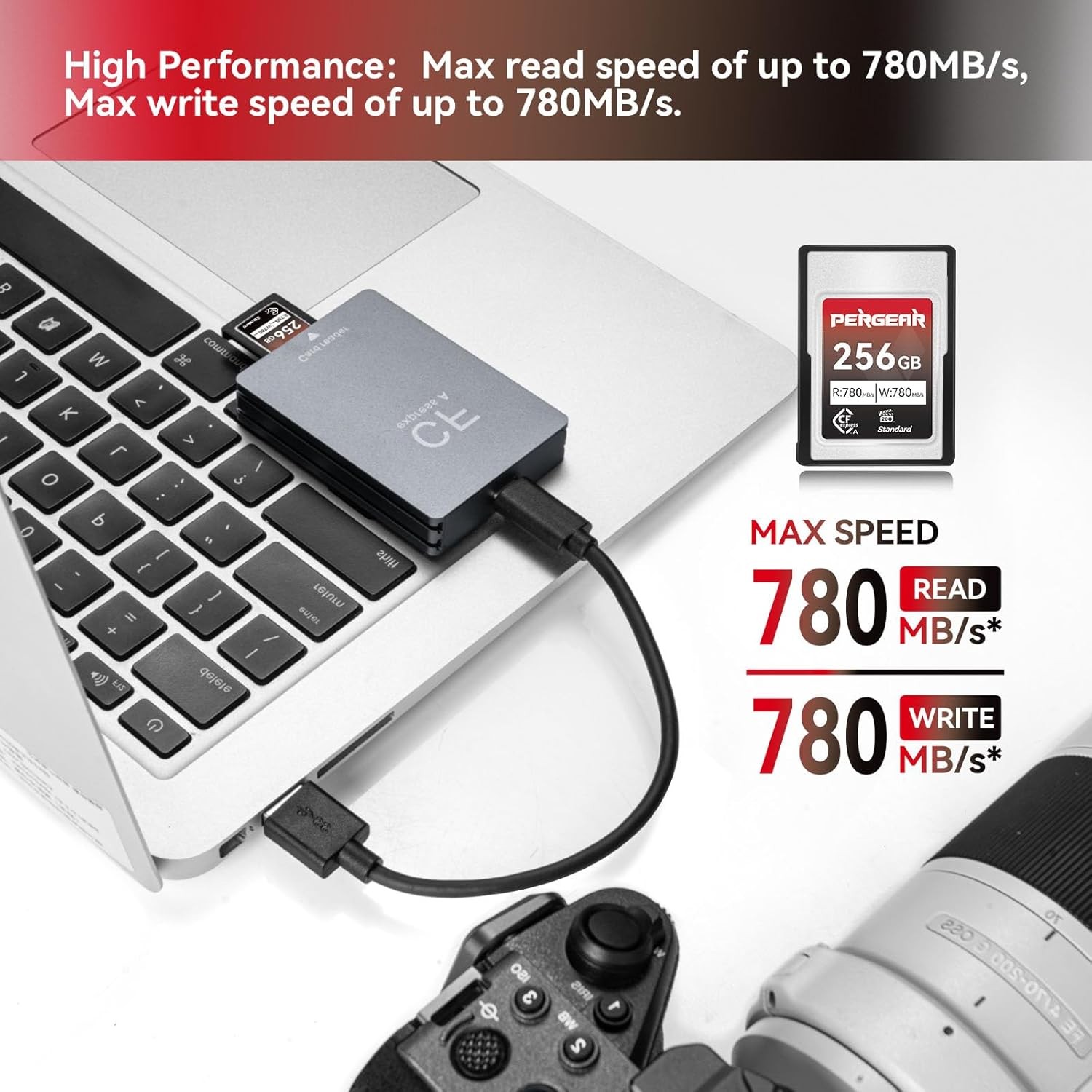 AU Pergear CFexpress Type A 256GB Memory Card (Standard)Up to 780MB/s Read Speed — image 4