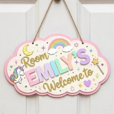 Personalized Girl Nursery Name Wall Sign with Rope