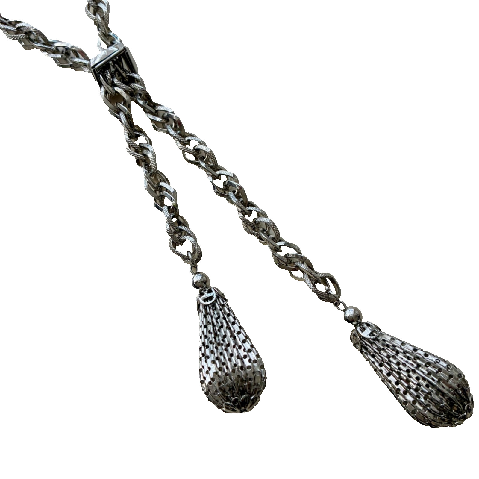 Monet Silver Lariat Adjustable - image 11