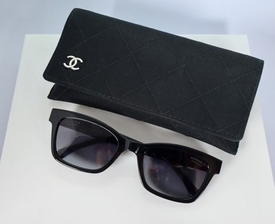 Chanel CH5417 54mm Square Sunglasses in Black w. Polarized Gray Lens