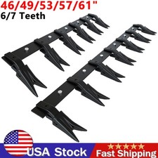 Heavy Duty Bucket Tooth Bar 61/57/53/49/46'' Tractor Bucket 7/6 Teeth Bar Black