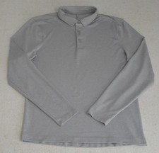 Lululemon Polo Shirt Mens S Evolution Vapor Gray Performance Long Sleeve Logo