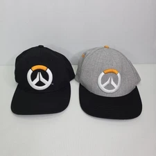 Lot of 2 Overwatch Logo Thinkgeek Wool Blend Snapback Cap Adult Gamer ESports 