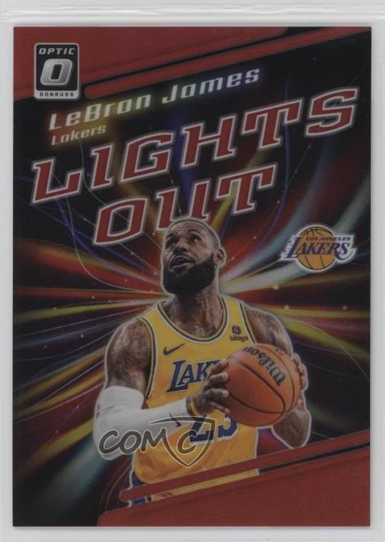 2023-24 Panini Donruss Optic Lights Out Red Prizm 18/99 LeBron James #10 2z8