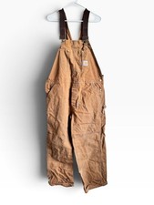 Vintage Carhartt 90's Brown Duck Canvas Bib Overalls 42x30