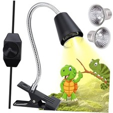 Reptile Heat Lamp Bulbs 110V, 2-Pack UVA/UVB Light for Light Stand With Dimmer