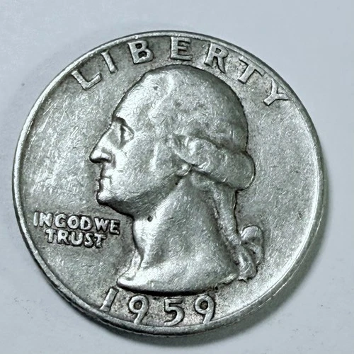 1959-D Washington Quarter 25c 90% Silver VERY FINE DETAILS #4672