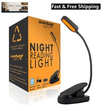 Giftable Amber Book Light - Blue Light Blocking - Night Reading Booklight Sto...