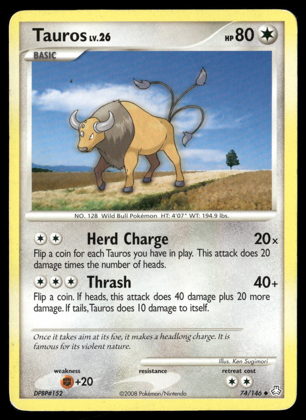 Tauros 74/146 Uncommon Legends Awakened Pokemon MP