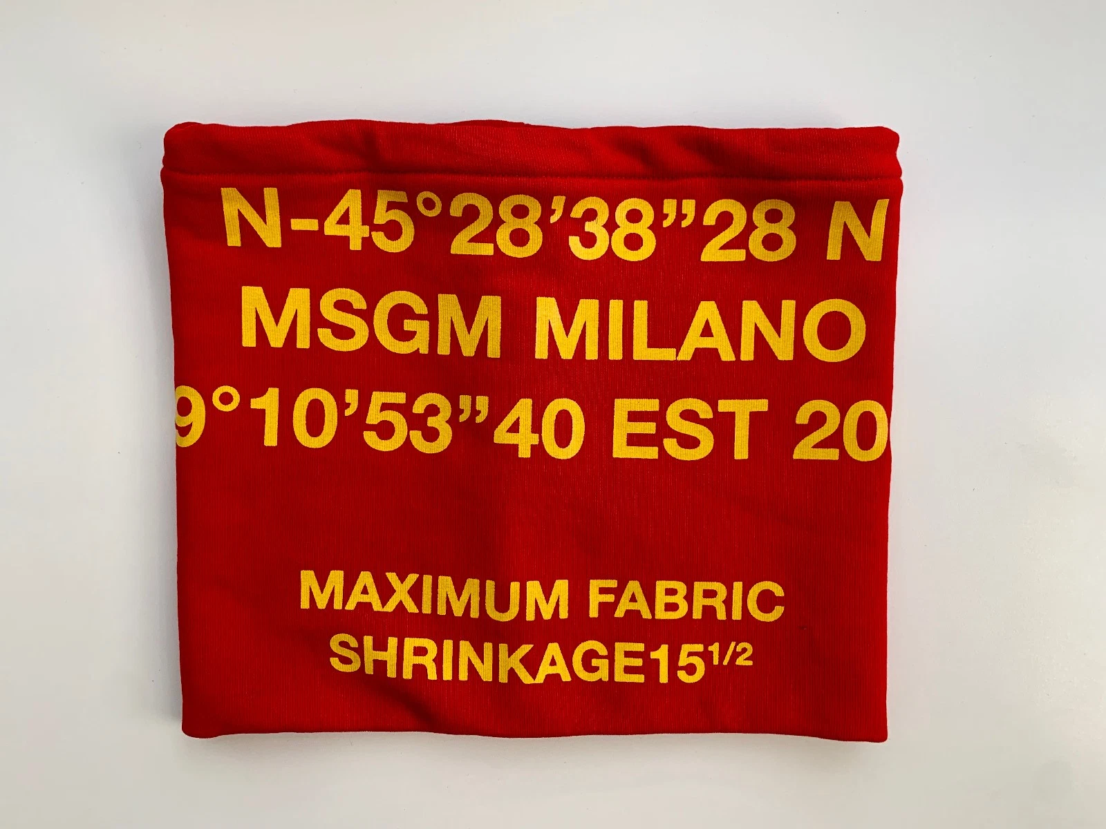 NWT MSGM Milano Neck Warmer Red Yellow Adjustable Scaldacollo 100% Cotton Italy