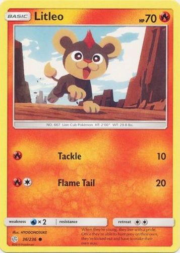 x4 Litleo - 36/236 - Common Pokemon SM12 Cosmic Eclipse M/NM