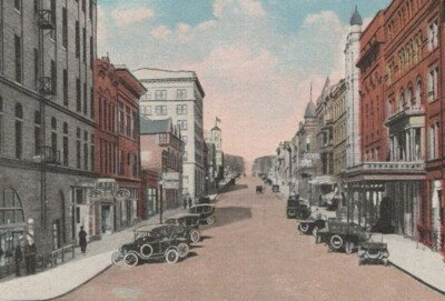 #ad #ad Sioux Falls Ninth Street SD Cafe Bank Autos South Dakota c1920s WB postcard G891 $7.71