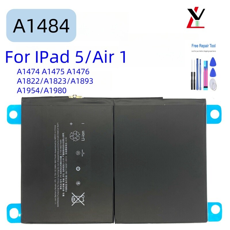 Battery Replacement for iPad Air 1 5th 6th Generation 8827 mAh