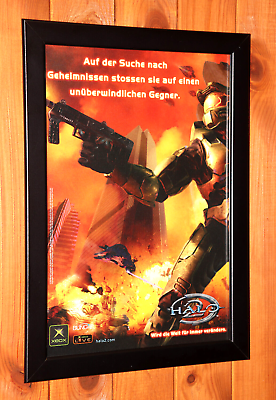 Halo Reach Xbox 360 Xbox One Rare Old Small Promo Poster / Ad Page Framed