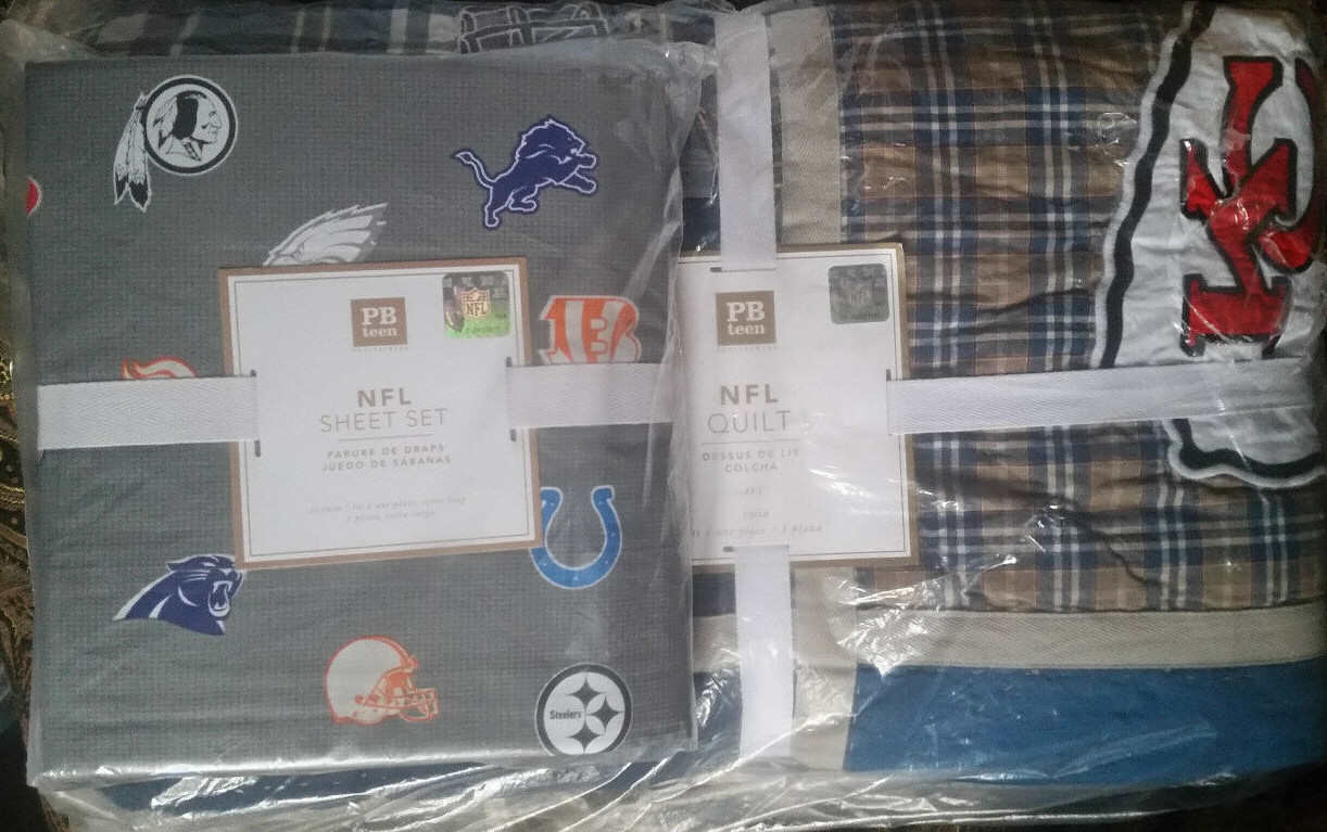 Nfl Twin Size Nfc Logo Patchwork Quilt Pottery Barn Teen Blanket