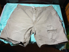 Carhartt Carpenter Shorts Mens 42 tan Workwear Distressed Y2k Skater