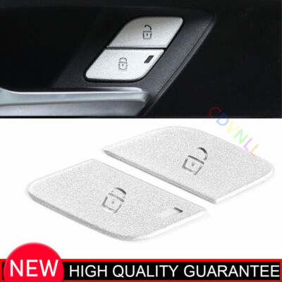 Car Inner Door Buckle Button Switch Sticker For Benz GLA 2020-22 Silver Aluminum