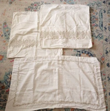 Lacourte Estelle Elegant Gold Embroidered Paisley Pillow Sham Set 3 Piece