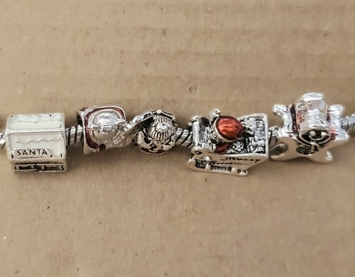 Mrs Clause Gingerbread Workshop Santa Sleigh Bear Christmas European Bead Charm - Picture 9 of 12
