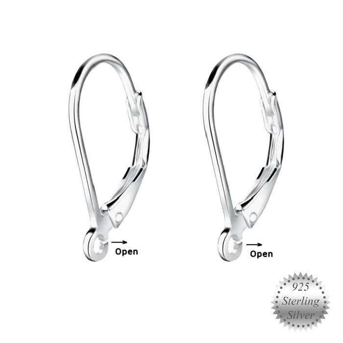 1 or 5 Pairs * Leverback Earring Fittings * Genuine 925 Sterling Silver - Image 3 of 4