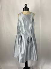 Alfred Sung size Large Silver Metallic Knee length Cocktail Dress