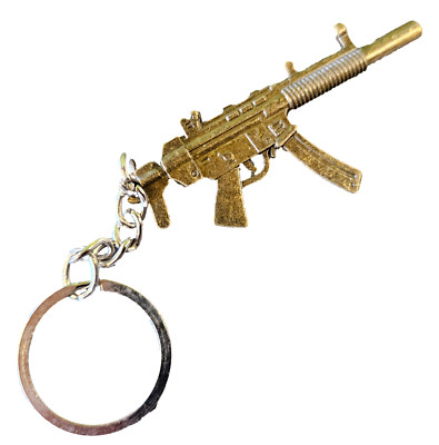 Bronzefarben Mini Heckler Koch MP5 Maschinenpistole Schlüsselanhänger 5 cm Geschenkidee UK-Verkäufer