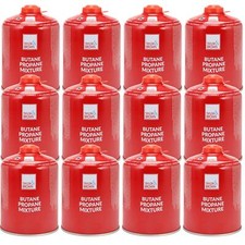 12 x Value Pack 450g Butane Propane Screw On Gas Cartridges Camping Canisters