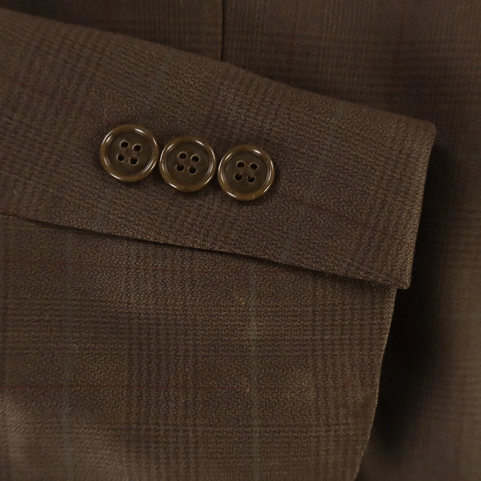 Chaqueta a Cuadros Príncipe de Gales de Colección M Marrón Glen Blazer 100% Lana EE. UU. 40R Foto 4 de 4