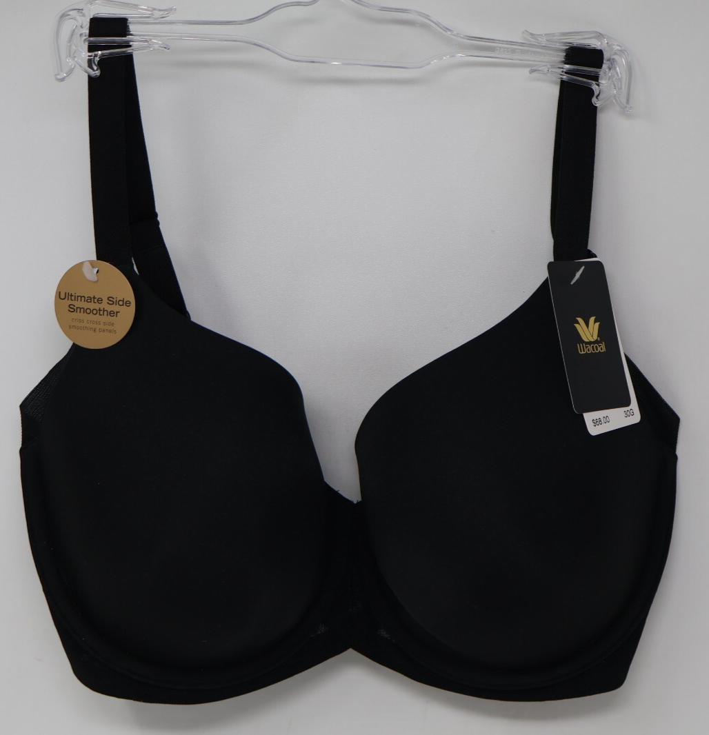Wacoal 853281 Ultimate Side Smoother Contour Bra High Rise Black 30G NEW w/  Tags