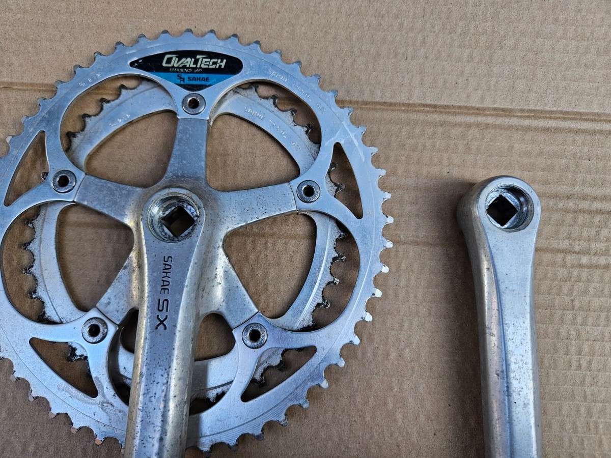Vintage 80s Sakae SX OvalTech Touring Hybrid Triple Crankset Vintage 80s Sakae SX OvalTech Touring Hybrid Triple Crankset