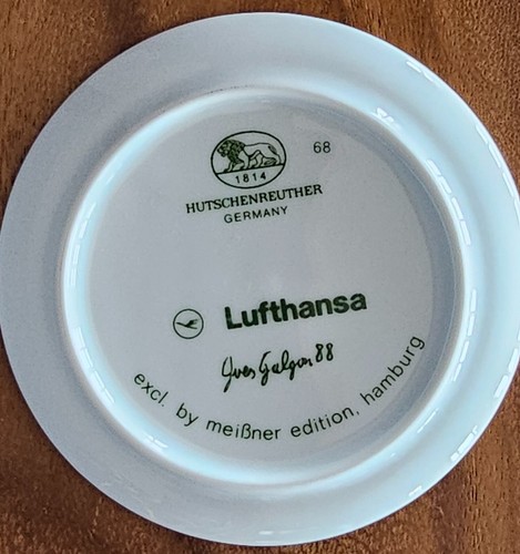 Yves Galgon Hutschenreuther Germany Lufthansa Coaster Art Abstract Vintage 1988 - Picture 2 of 8