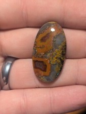Nice Banding Red And Yellow Seam Agate Polished Cabochon Cab