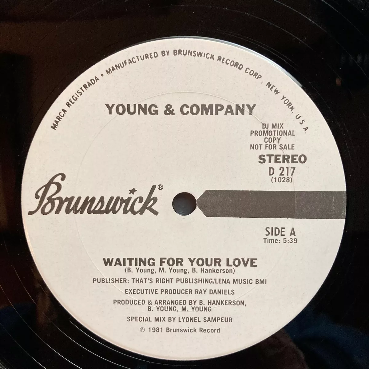 YOUNG & COMPANY waiting for your love 12" single