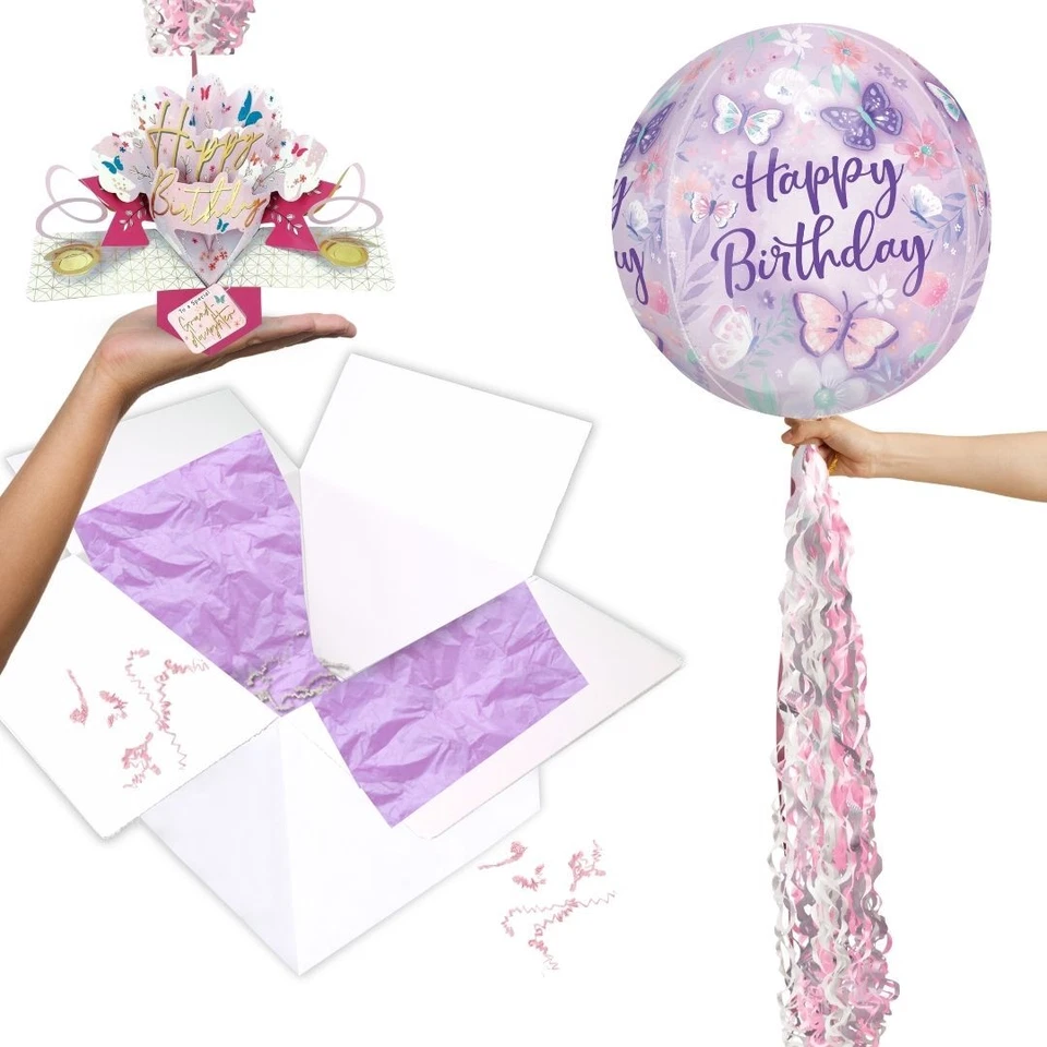 Granddaughter Birthday Pop Up Card & Floating Balloon In A Box Surprise - Image 2 of 4