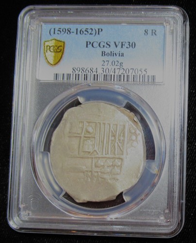 Bolivia: Philip III Cob 8 Reales ND (1598-1652)-P VF30 PCGS. 27.02gm - 第 3/4 張圖片