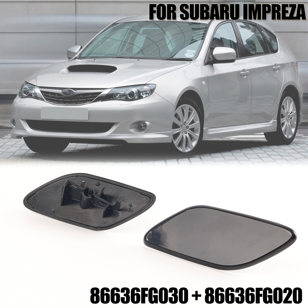 2x Car Headlight Washer Spray Nozzle Cap Cover For Subaru