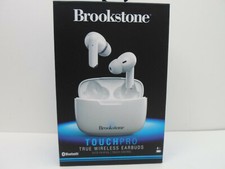 BROOKSTONE TOUCHPRO TRUE WIRELESS EARBUDS BSTWS22WH WHITE  O15665-1 JO BOX16