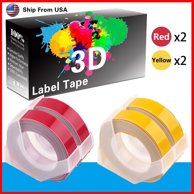 (2Red+2Yellow) Label Tape 3D for Dymo Caption Maker (1741205) Makers