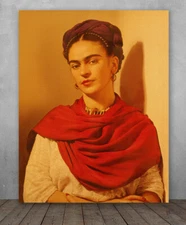 Frida Kahlo Warm Portrait - Choose Unframed Poster or Canvas - Southwest Decor
