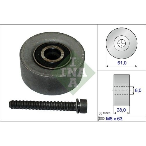Poulie Renvoi Distribution INA 532 0527 10 - Compatible Audi A3, VW Golf, Seat Leon 2.0 TDI