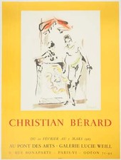 Christian BERARD : Théâtre, les comédiens, Affiche en lithographie signée