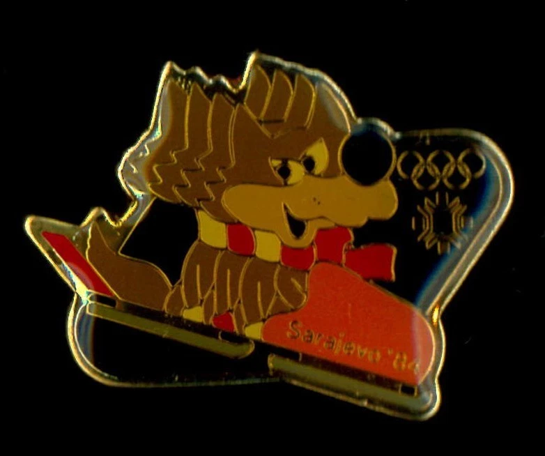 Insigne JO Sarajevo 1984 Hockey Sur Glace USA NOC - Pin's Vintage Rare Yougoslavie