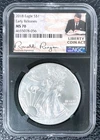 2018 $1 Silver Eagle S Ronald Reagan Facsimile Signed NGC MS70 Early Releases